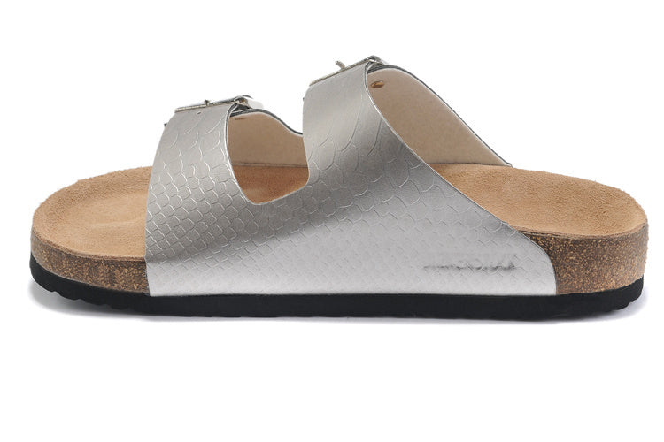 Birk Arizona (Silver Metallic Snake-Embossed Birko-Flor)
