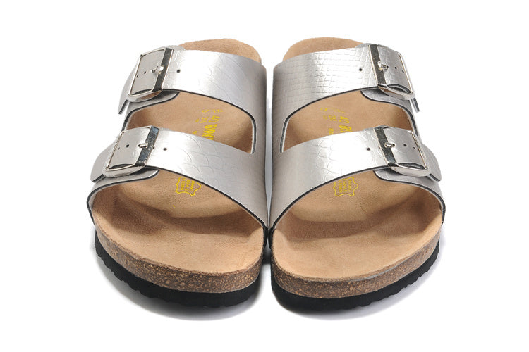 Birk Arizona (Silver Metallic Snake-Embossed Birko-Flor)