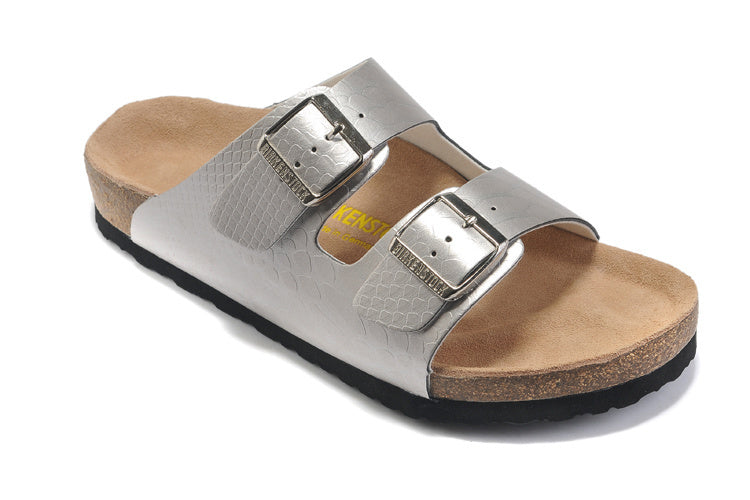 Birk Arizona (Silver Metallic Snake-Embossed Birko-Flor)