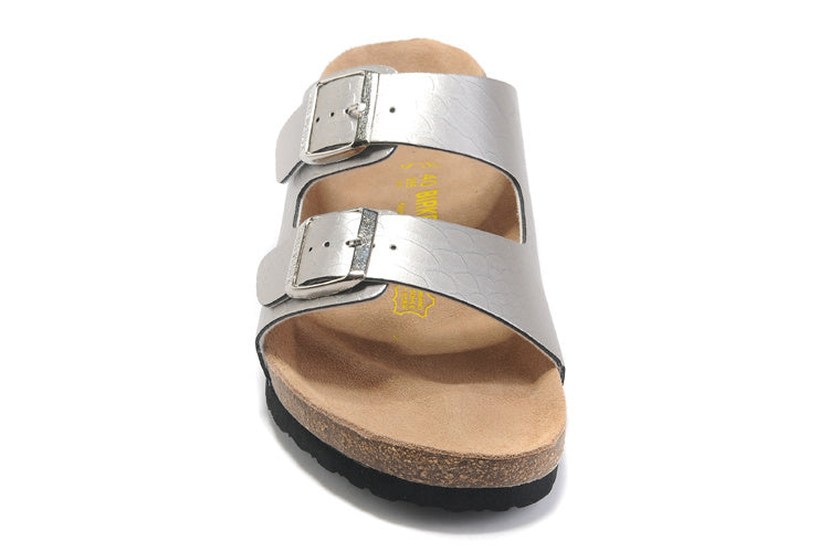 Birk Arizona (Silver Metallic Snake-Embossed Birko-Flor)