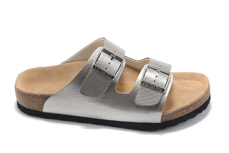 Birk Arizona (Silver Metallic Snake-Embossed Birko-Flor)