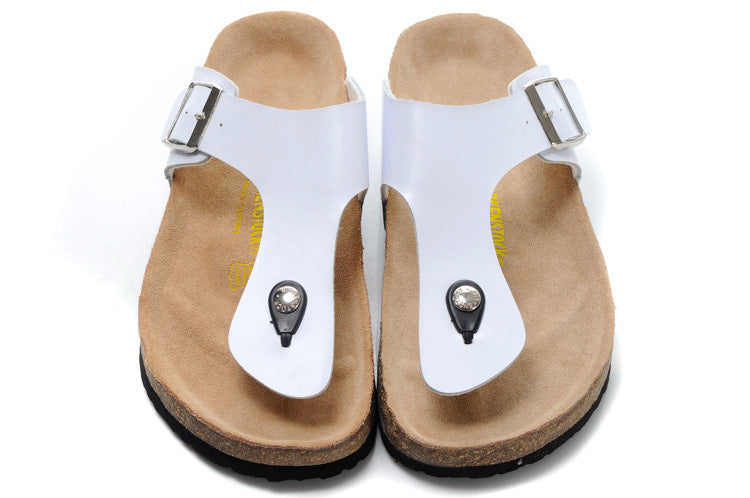Birk Gizeh Birko-Flor White Thong Sandals