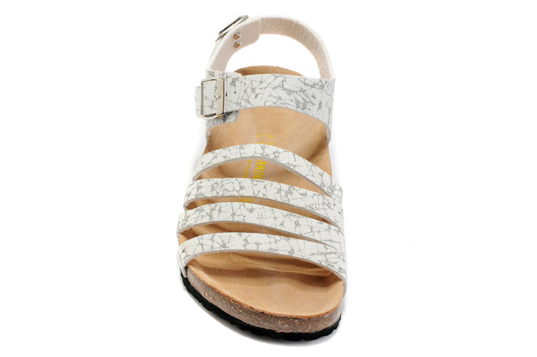 Birk Salinas Sandal White Crackle Textured