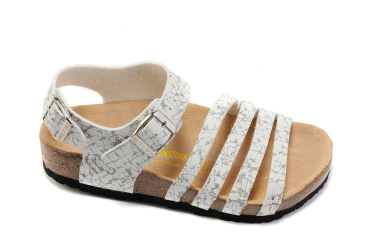 Birk Salinas Sandal White Crackle Textured