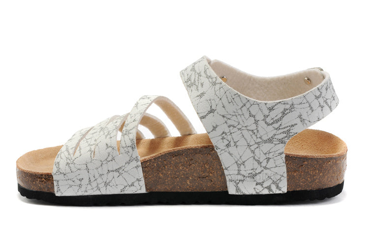 Birk Salinas Sandal White Crackle Textured