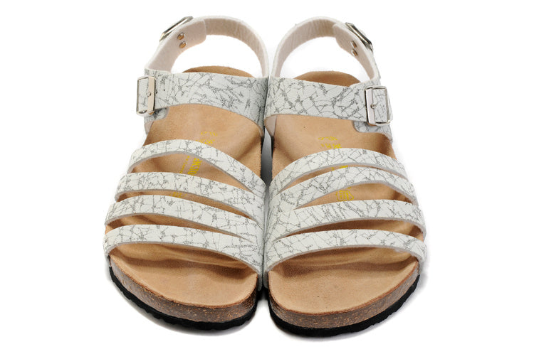 Birk Salinas Sandal White Crackle Textured