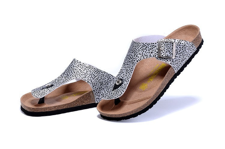Birk Gizeh Dalmatian / Black Dot Print Birko-Flor Sandals