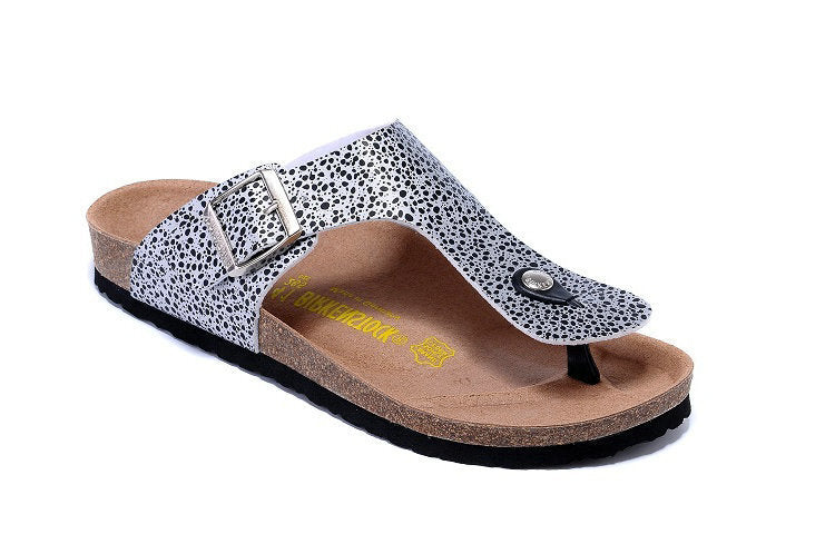 Birk Gizeh Dalmatian / Black Dot Print Birko-Flor Sandals