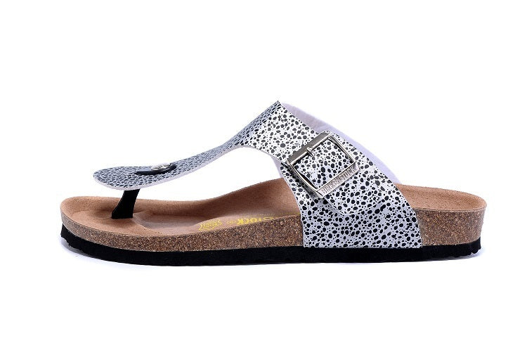 Birk Gizeh Dalmatian / Black Dot Print Birko-Flor Sandals