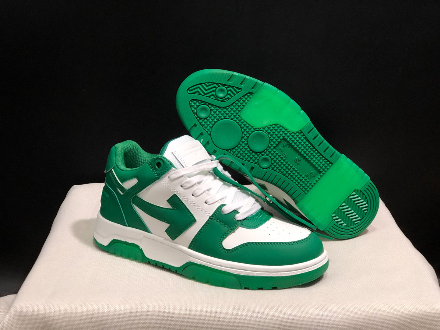 Off-White Shoes Green Dark White