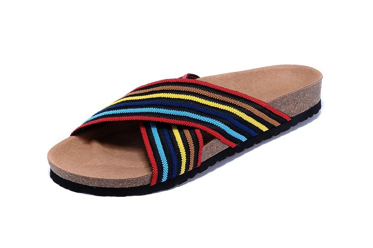 Birk Siena Sandal Multicolor Rainbow Striped Textile
