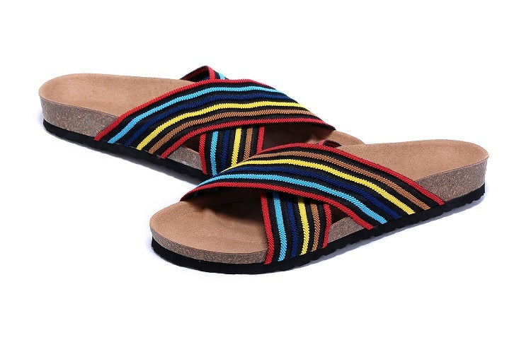 Birk Siena Sandal Multicolor Rainbow Striped Textile