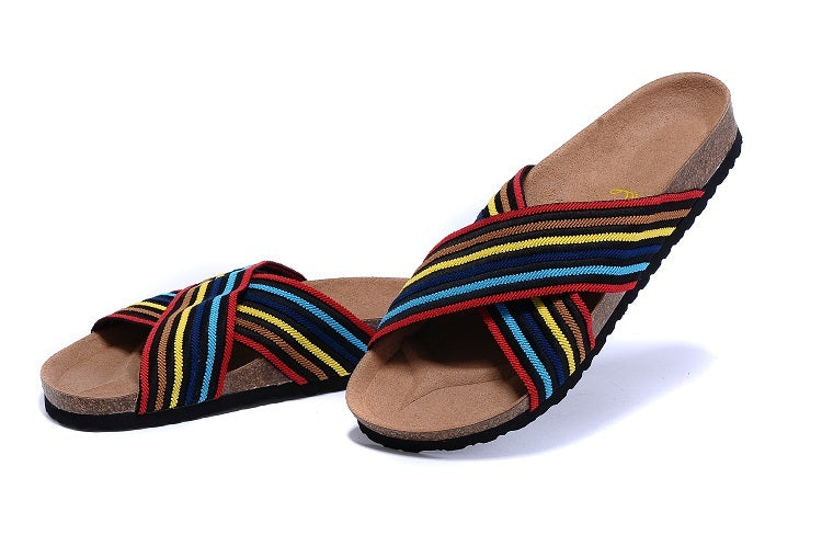 Birk Siena Sandal Multicolor Rainbow Striped Textile