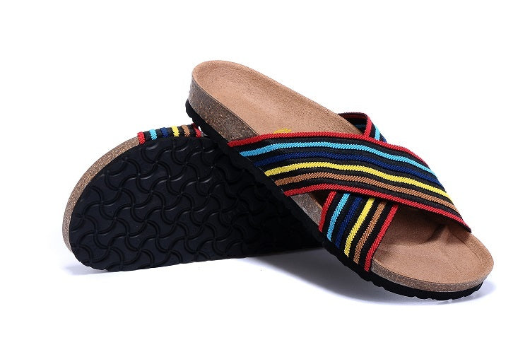 Birk Siena Sandal Multicolor Rainbow Striped Textile