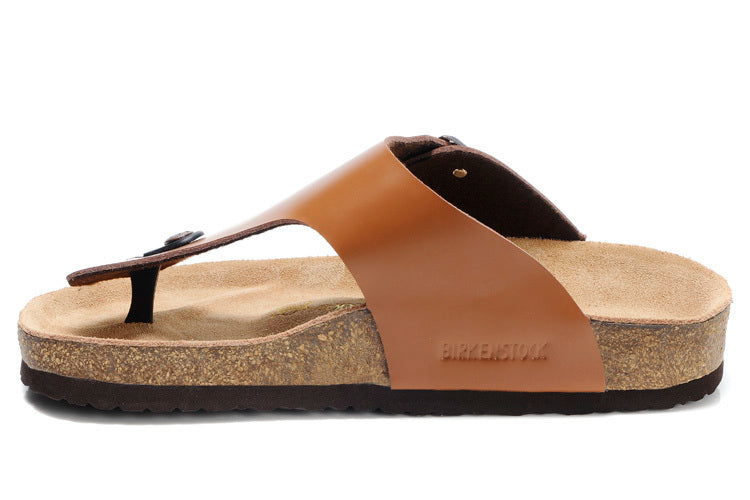 Birk Gizeh Natural Leather (Glossy Cognac / Vintage Brown)