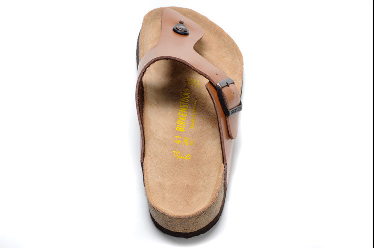 Birk Gizeh Natural Leather (Glossy Cognac / Vintage Brown)
