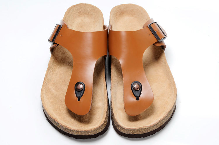Birk Gizeh Natural Leather (Glossy Cognac / Vintage Brown)