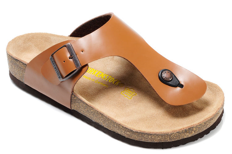 Birk Gizeh Natural Leather (Glossy Cognac / Vintage Brown)